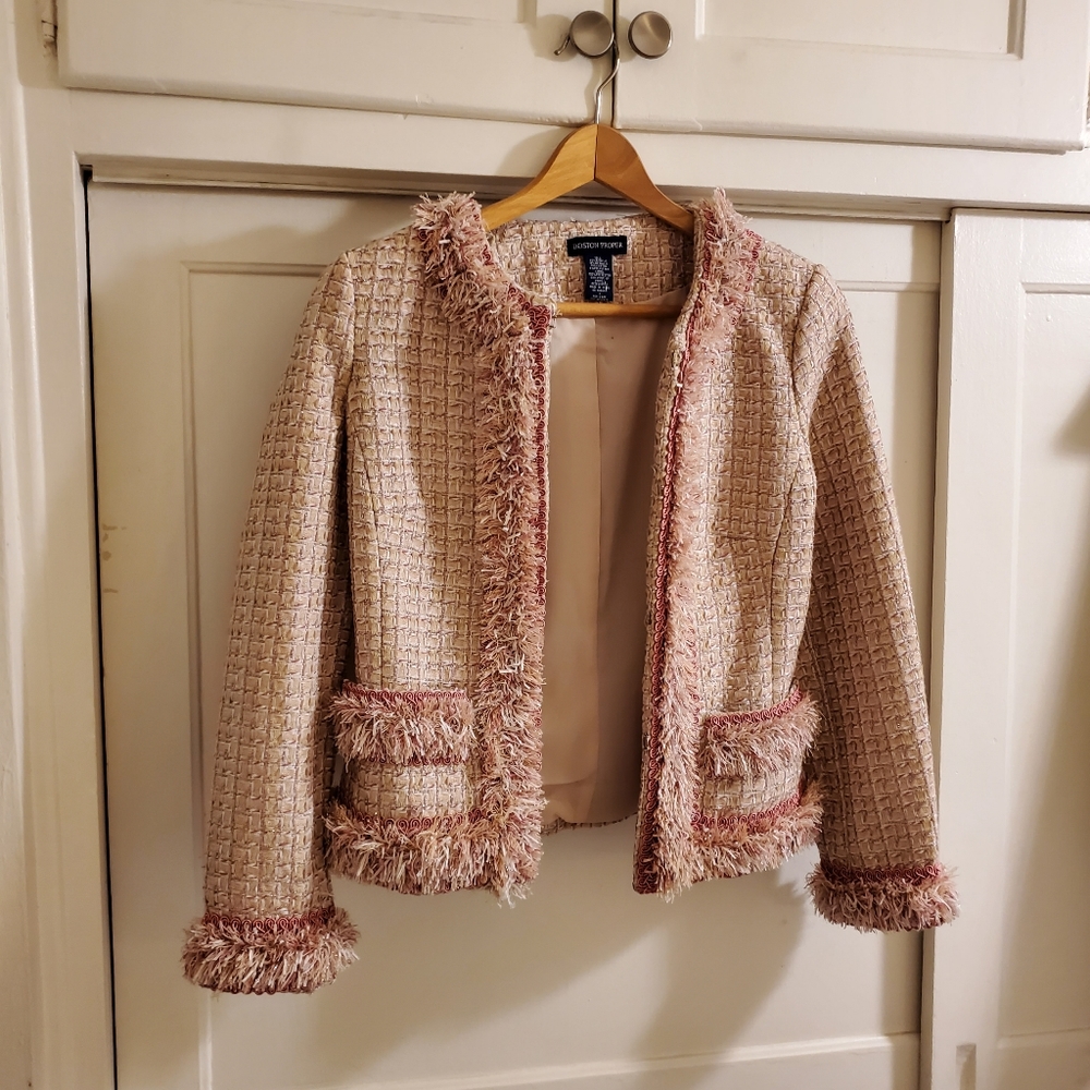 Boston Proper Pink Twead Jacket